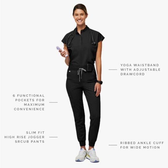 Figs Black Zamora™ Jogger Scrub Pants size XXS - Picture 11 of 11